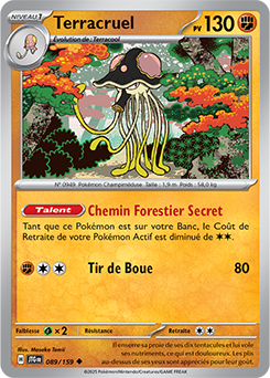 Carte Pokémon Peu commune Terracruel 89/159 de la série Aventures Ensemble