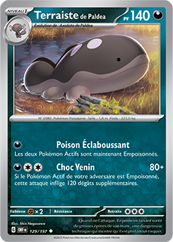 Carte Pokémon Peu commune Terraiste de Paldea 129/197 de la série Flammes Obsidiennes
