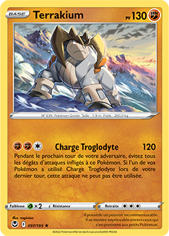 Carte Pokémon Holographique rare Terrakium 097/195 de la série Tempête Argentée