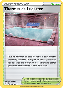 Carte Pokémon Peu commune Thermes de Ludester 150/185 de la série Voltage Éclatant
