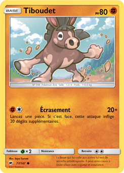 Carte Pokémon Tiboudet 77/147 de la série Ombres Ardentes en vente au meilleur prix