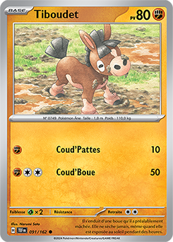 Carte Pokémon Tiboudet 91/162 de la série Forces Temporelles en vente au meilleur prix