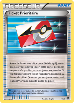 Carte Pokémon Holographique Rare Ticket Prioritaire 19/20 de la série Coffre des Dragons