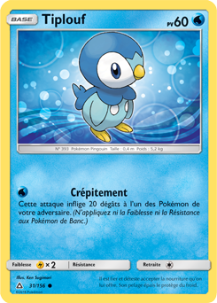 Carte Pokémon Tiplouf 31/156 de la série Ultra Prisme en vente au meilleur prix