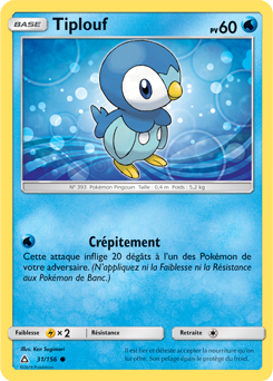 Carte Pokémon Commune Tiplouf 31/156 de la série Ultra Prisme