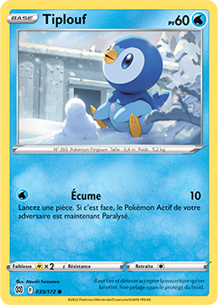 Carte Pokémon Communes Tiplouf 035/172 de la série Stars Étincelantes