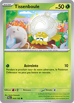 Carte Pokémon Tissenboule 016/193 de la série Évolutions à Paldea en vente au meilleur prix