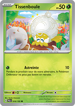 Carte Pokémon Communes Tissenboule 016/193 de la série Évolutions à Paldea