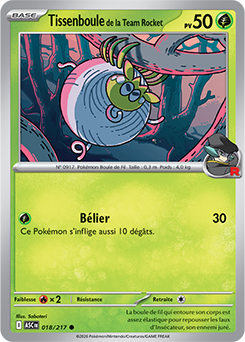 Carte Pokémon Tissenboule de la Team Rocket 18/217 de la série Héros Transcendants en vente au meilleur prix