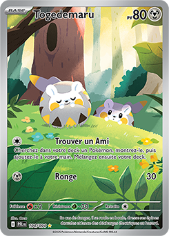 Carte Pokémon Illustration rare Togedemaru 104/94 de la série Flammes Fantasmagoriques