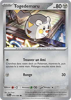 Carte Pokémon Communes Togedemaru 73/94 de la série Flammes Fantasmagoriques