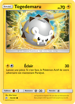 Carte Pokémon Togedemaru 74/236 de la série Éclipse Cosmique en vente au meilleur prix