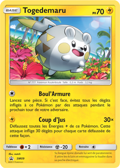 Carte Pokémon Togedemaru SM09 de la série Promos Soleil et Lune en vente au meilleur prix