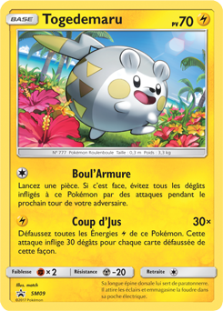 Carte Pokémon Promo Togedemaru SM09 de la série Promos Soleil et Lune