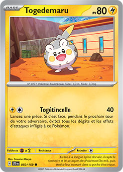 Carte Pokémon Communes Togedemaru 50/159 de la série Aventures Ensemble