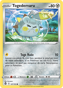 Carte Pokémon Togedemaru 127/195 de la série Tempête Argentée en vente au meilleur prix