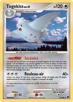 Carte Pokémon Holographique Rare Togekiss 11/106 de la série Duels au Sommet