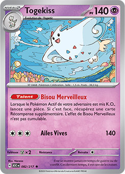 Carte Pokémon Togekiss 82/217 de la série Héros Transcendants en vente au meilleur prix