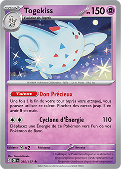 Carte Pokémon Rare Togekiss 85/197 de la série Flammes Obsidiennes