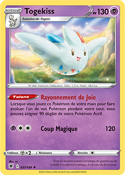 Carte Pokémon Holographique rare Togekiss 057/189 de la série Astres Radieux