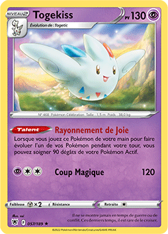 Carte Pokémon Togekiss 057/189 de la série Astres Radieux en vente au meilleur prix