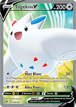 Carte Pokémon Full Art V Togekiss V 178/185 de la série Voltage Éclatant