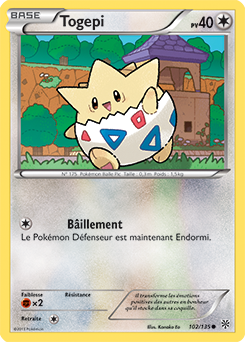 Carte Pokémon Commune Togepi 102/135 de la série Tempête Plasma