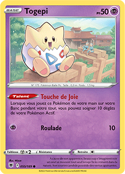 Carte Pokémon Togepi 055/189 de la série Astres Radieux en vente au meilleur prix