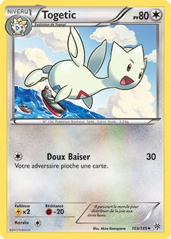 Carte Pokémon Peu commune Togetic 103/135 de la série Tempête Plasma