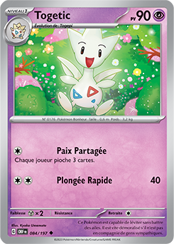 Carte Pokémon Peu commune Togetic 84/197 de la série Flammes Obsidiennes