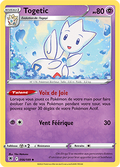 Carte Pokémon Peu commune Togetic 056/189 de la série Astres Radieux