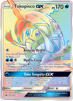 Carte Pokémon Secrète Rainbow GX Tokopisco GX 152/147 de la série Ombres Ardentes