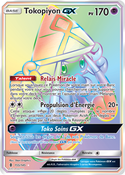 Carte Pokémon Tokopiyon GX 155/145 de la série Gardiens Ascendants en vente au meilleur prix
