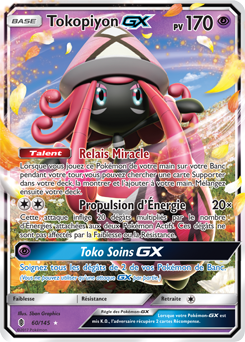 Carte Pokémon Tokopiyon GX 60/145 de la série Gardiens Ascendants en vente au meilleur prix