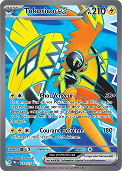 Carte Pokémon Ultra rare Tokorico ex 222/182 de la série Faille Paradoxe