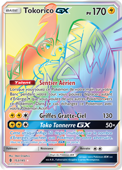 Carte Pokémon Tokorico GX 153/145 de la série Gardiens Ascendants en vente au meilleur prix