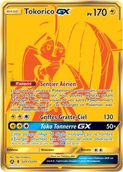 Carte Pokémon Pokémon Gx Gold Tokorico GX SV93/SV94 de la série Destinées Occultes