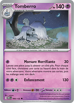 Carte Pokémon Peu commune Tomberro 66/132 de la série Méga-Évolution