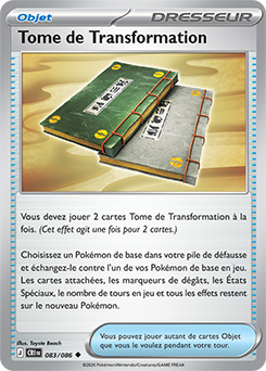 Carte Pokémon Peu commune Tome de Transformation 83/86 de la série Chaos Ascendant