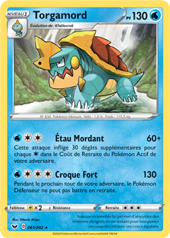 Carte Pokémon Torgamord 61/202 de la série Épée et Bouclier en vente au meilleur prix