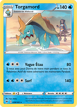 Carte Pokémon Torgamord 039/185 de la série Voltage Éclatant en vente au meilleur prix