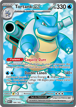 Carte Pokémon Tortank ex 184/165 de la série 151 en vente au meilleur prix