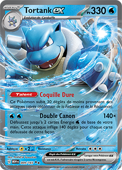 Carte Pokémon Tortank ex 9/165 de la série 151 en vente au meilleur prix