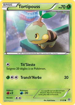 Carte Pokémon Commune Tortipouss 1/135 de la série Tempête Plasma