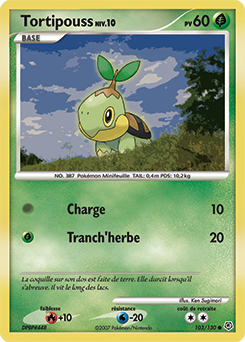 Carte Pokémon Commune Tortipouss 103/130 de la série Diamant & Perle