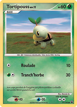 Carte Pokémon Tortipouss 77/100 de la série Aube Majestueuse en vente au meilleur prix