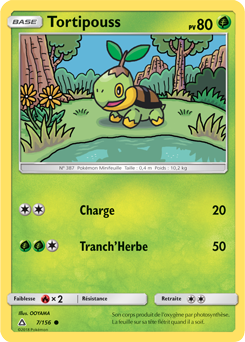 Carte Pokémon Commune Tortipouss 7/156 de la série Ultra Prisme