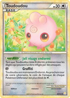 Carte Pokémon Peu commune Toudoudou 44/123 de la série HeartGold SoulSilver