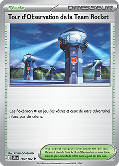 Carte Pokémon Peu commune Tour d'Observation de la Team Rocket 180/182 de la série Rivalités Destinées