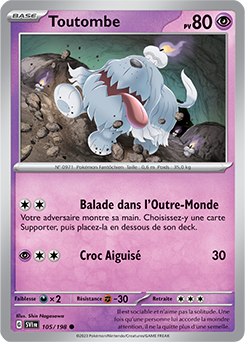 Carte Pokémon Toutombe 105/198 de la série Écarlate et Violet en vente au meilleur prix